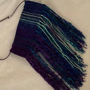 Beautiful, colourful, woven crossbody bag with fringe